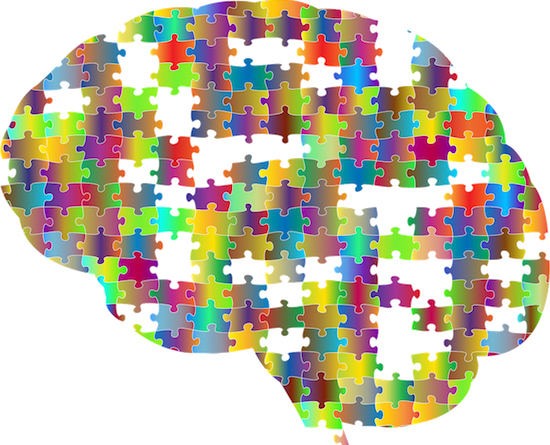 Illustration of brain made of puzzle pieces