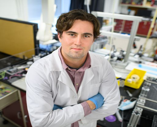 Trevor Jones in his lab