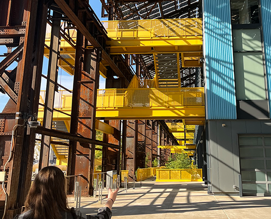 conference participants on a tour at Mill19